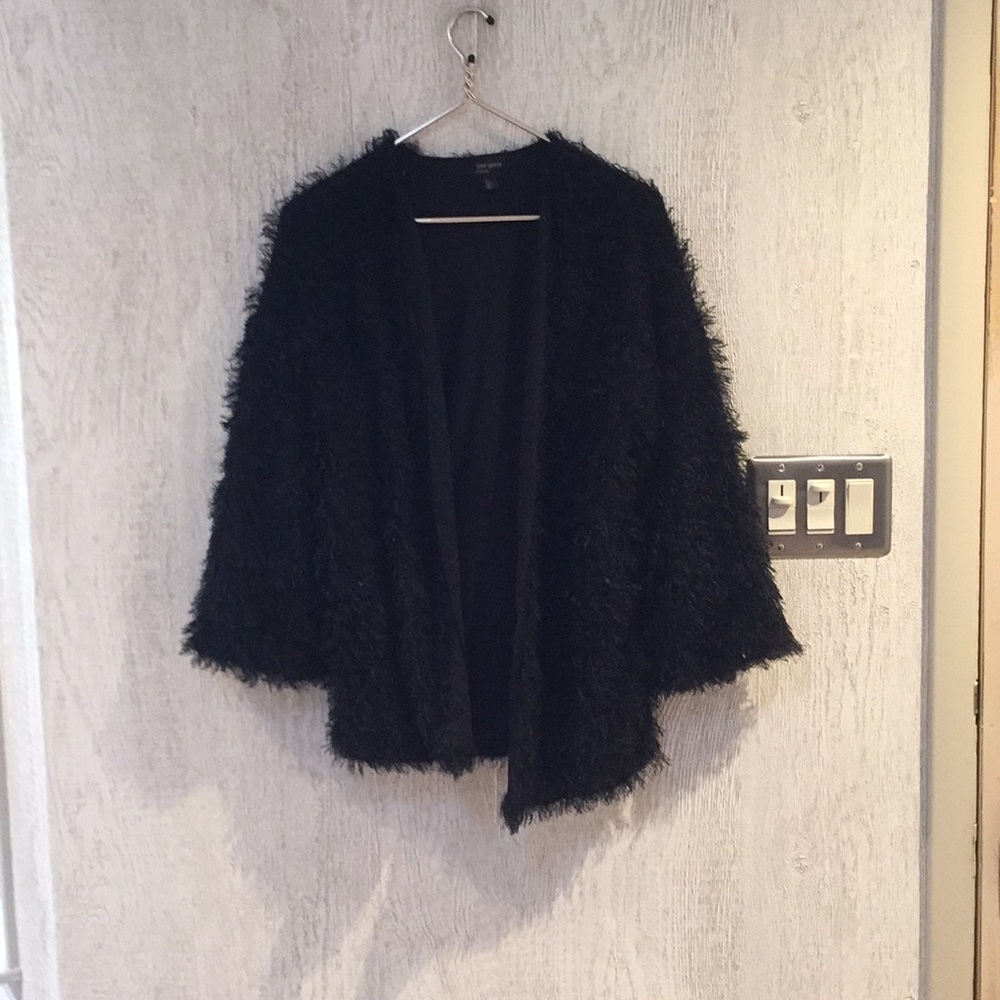 Black free press fuzzy sweater